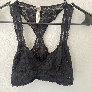 Free people black lace bralette small